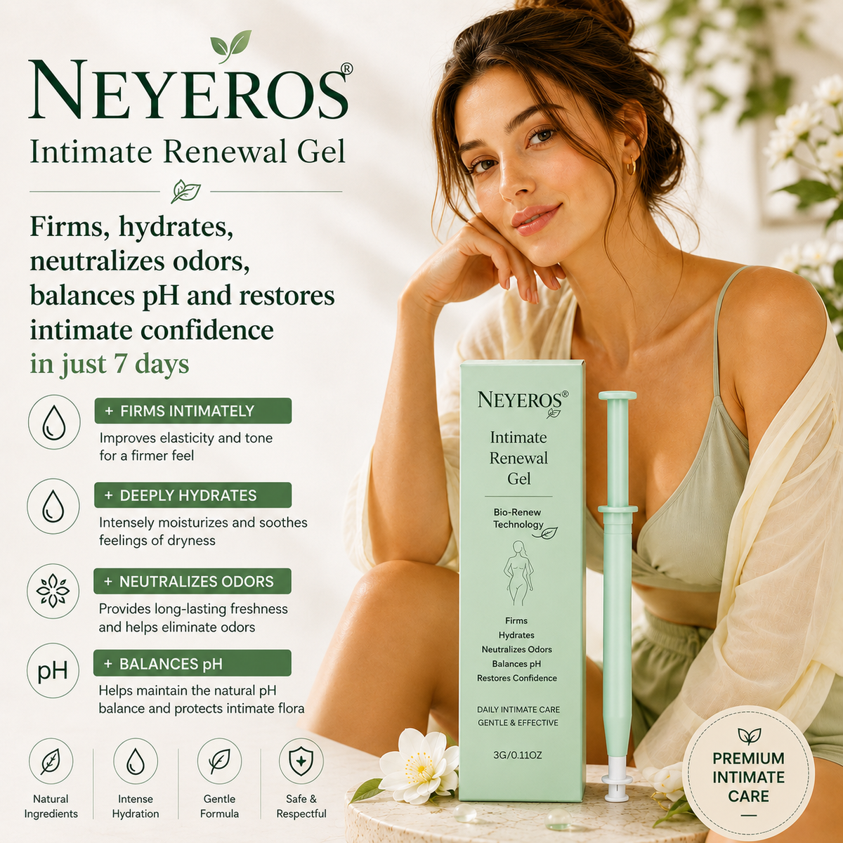 NEYEROS® | Bio-Renew Technology to firm, moisturize, neutralize odors, balance pH and restore intimate confidence in just 7 days.